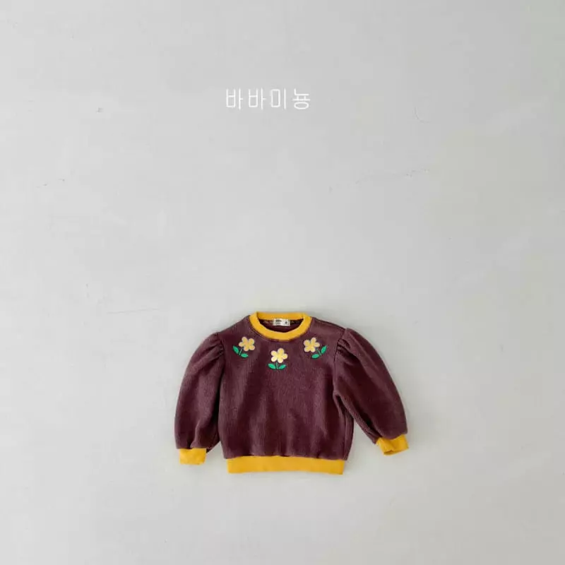 Babar Mignon - Korean Children Fashion - #magicofchildhood - Flower Embrodiery Sweatshirt - 3