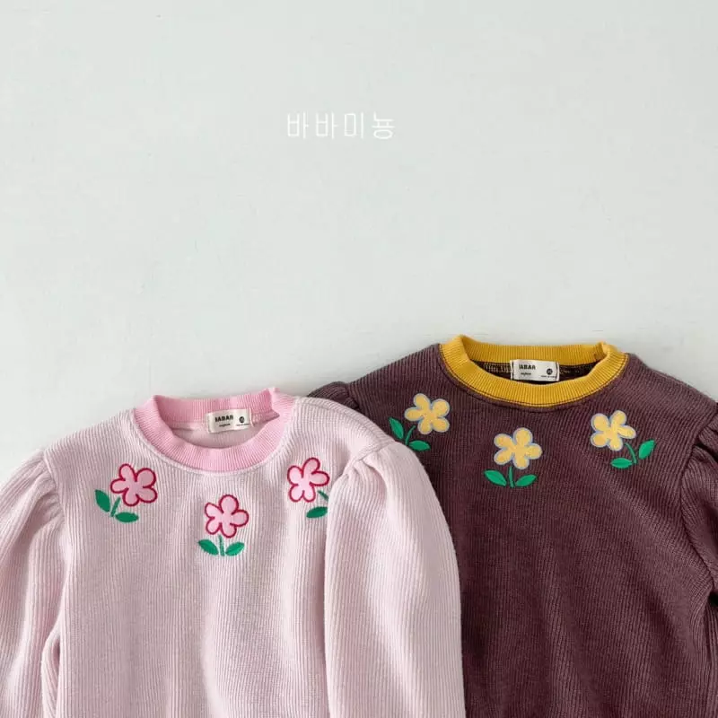 Babar Mignon - Korean Children Fashion - #magicofchildhood - Flower Embrodiery Sweatshirt - 4