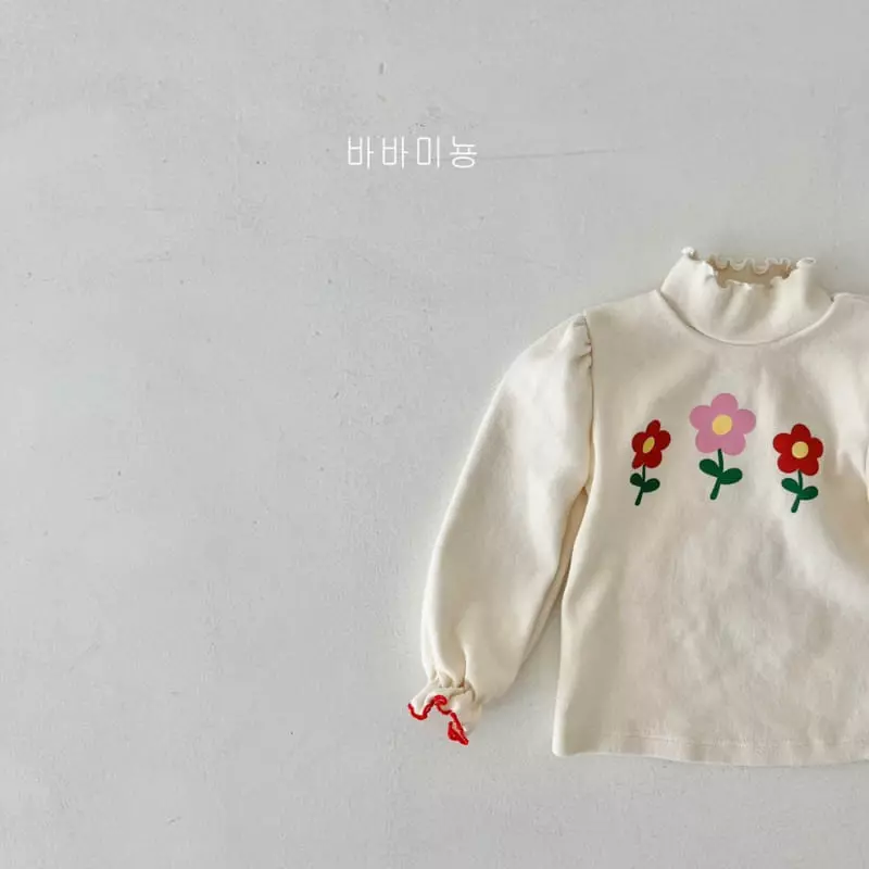 Babar Mignon - Korean Children Fashion - #minifashionista - Flower Turtleneck Tee - 7