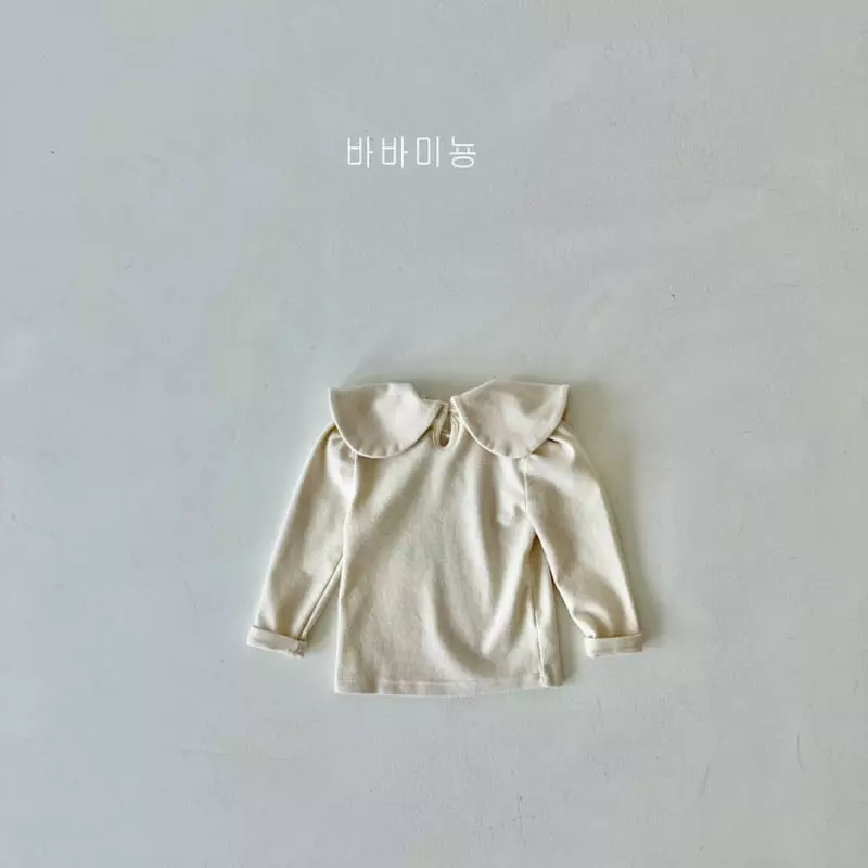 Babar Mignon - Korean Children Fashion - #minifashionista - Winter Big Collar Shirring Tee - 5