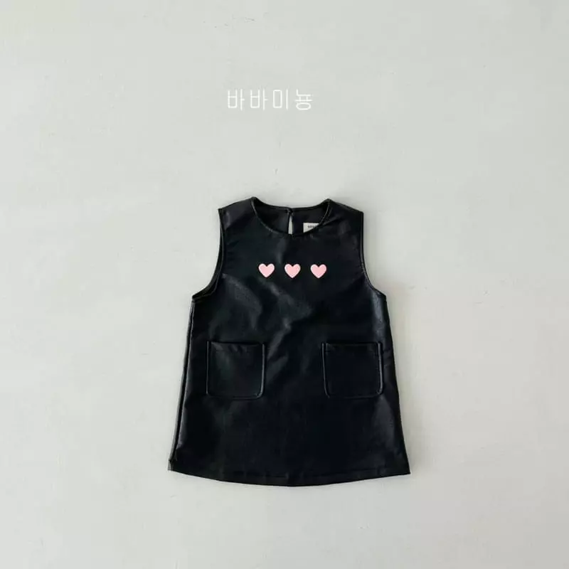 Babar Mignon - Korean Children Fashion - #prettylittlegirls - Heart Leather One-piece - 2