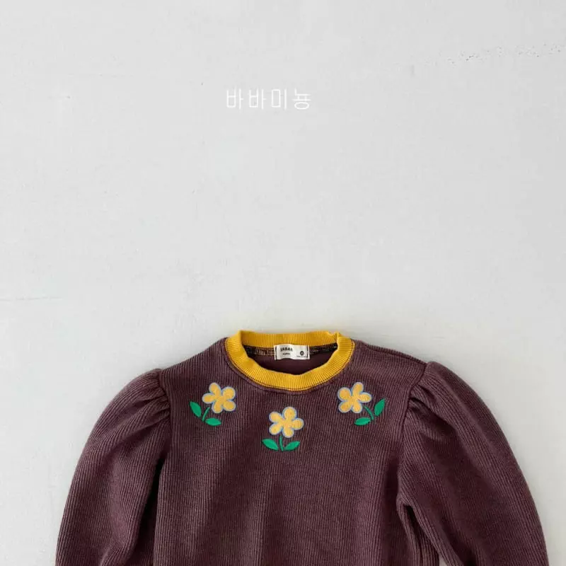 Babar Mignon - Korean Children Fashion - #stylishchildhood - Flower Embrodiery Sweatshirt - 8