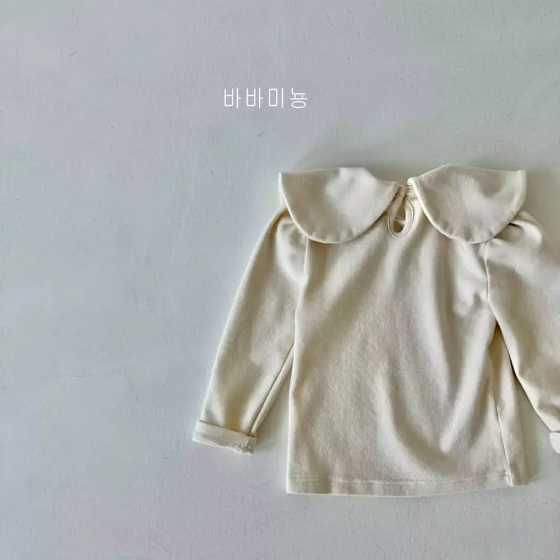 Babar Mignon - Korean Children Fashion - #stylishchildhood - Winter Big Collar Shirring Tee - 9