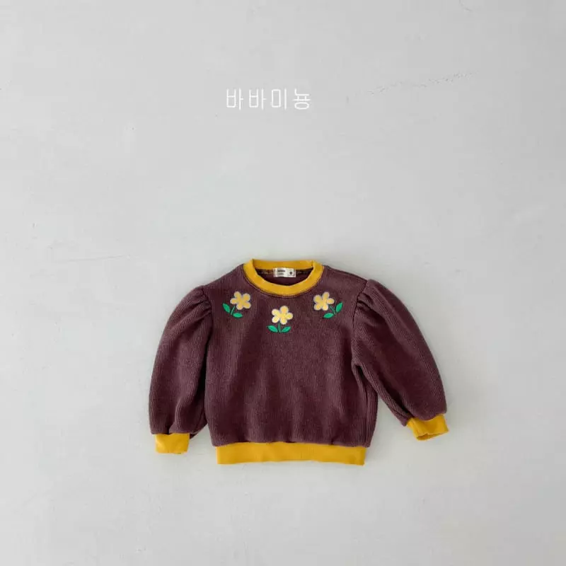 Babar Mignon - Korean Children Fashion - #todddlerfashion - Flower Embrodiery Sweatshirt - 6