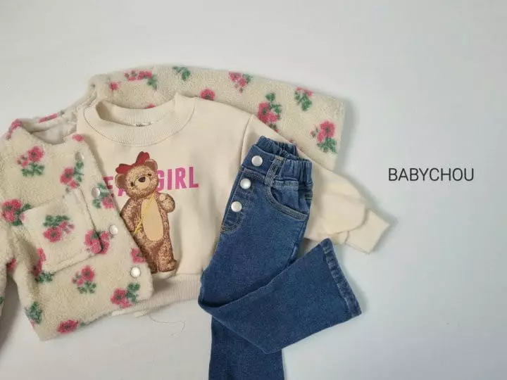 Babychou - Korean Children Fashion - #kidsshorts - Bear Girl Set - 6