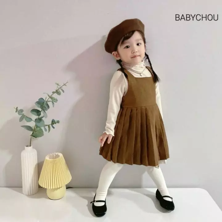 Babychou - Korean Children Fashion - #kidsstore - Pleats One-piece - 11