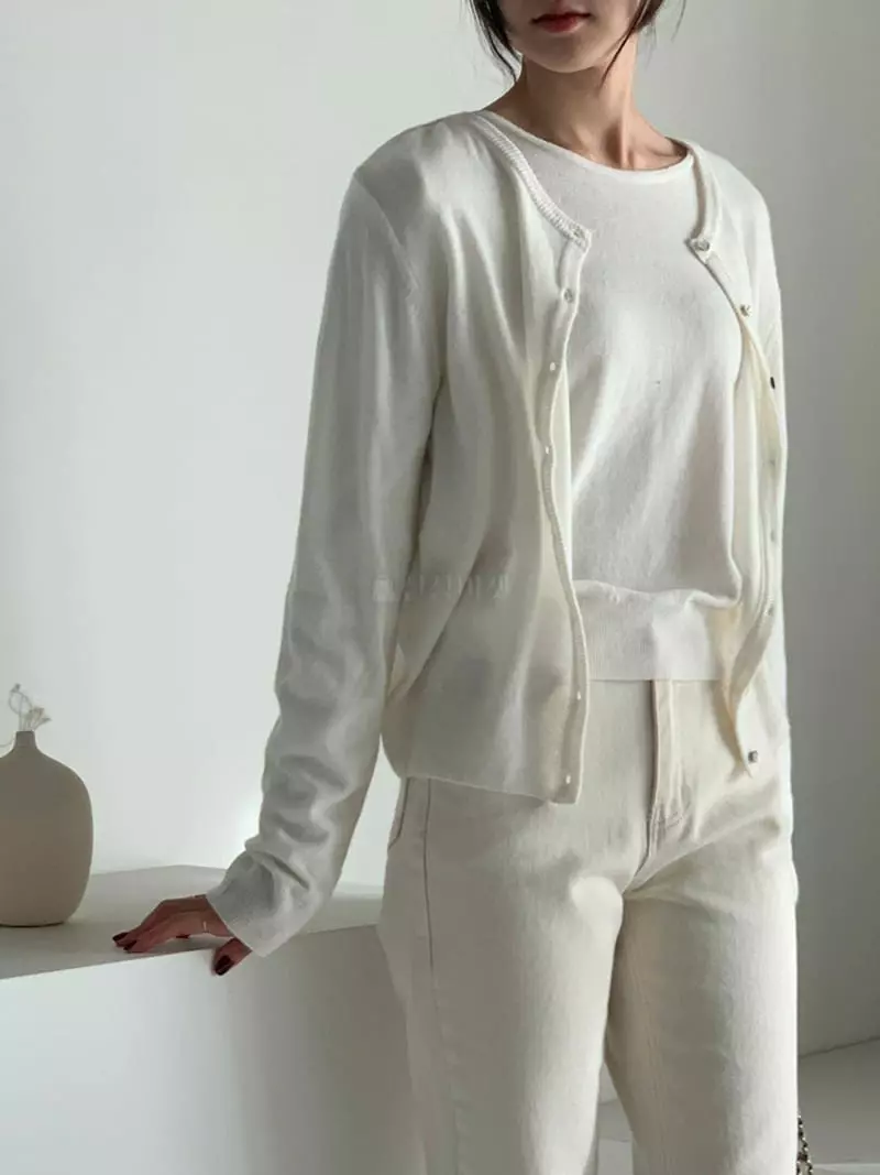 Baribari - Korean Women Fashion - #momslook - Humon Knit Tee - 12