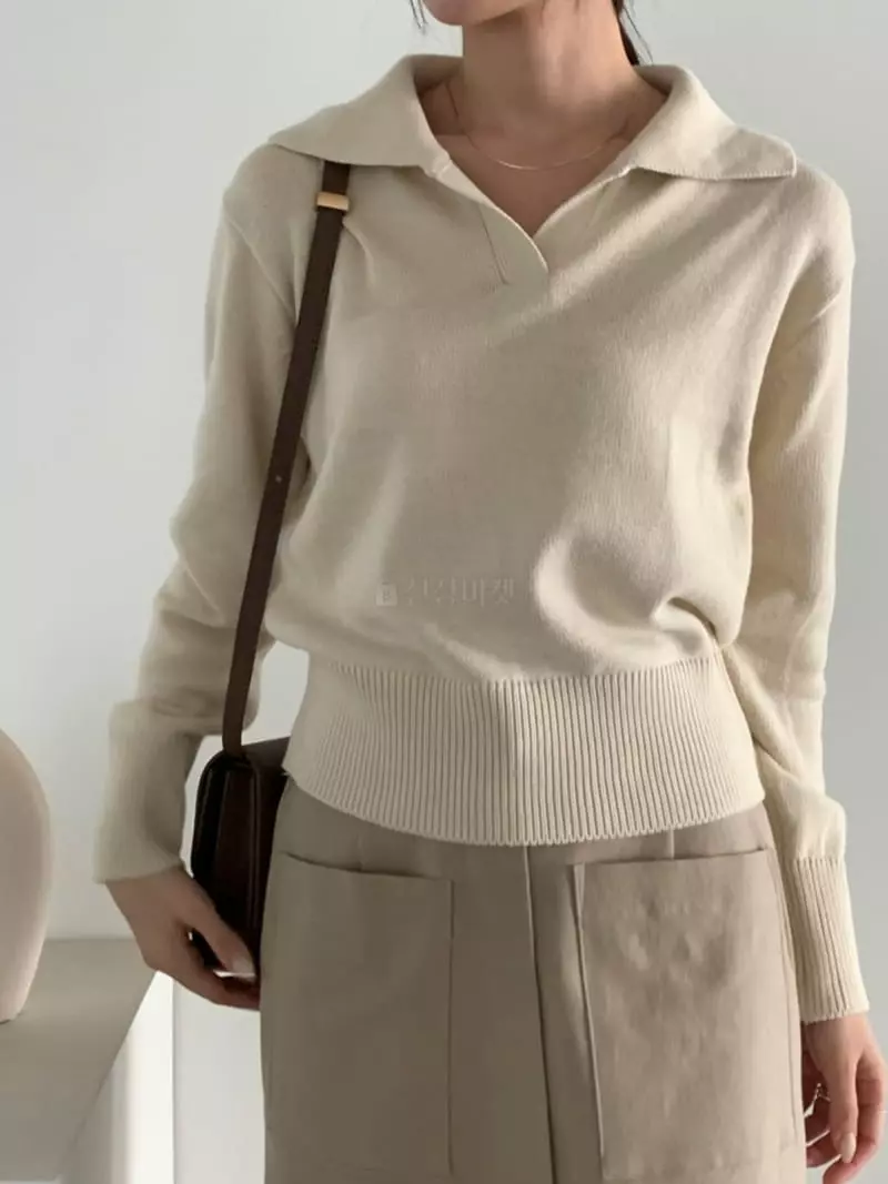 Baribari - Korean Women Fashion - #momslook - Oba Open Knit Tee - 9
