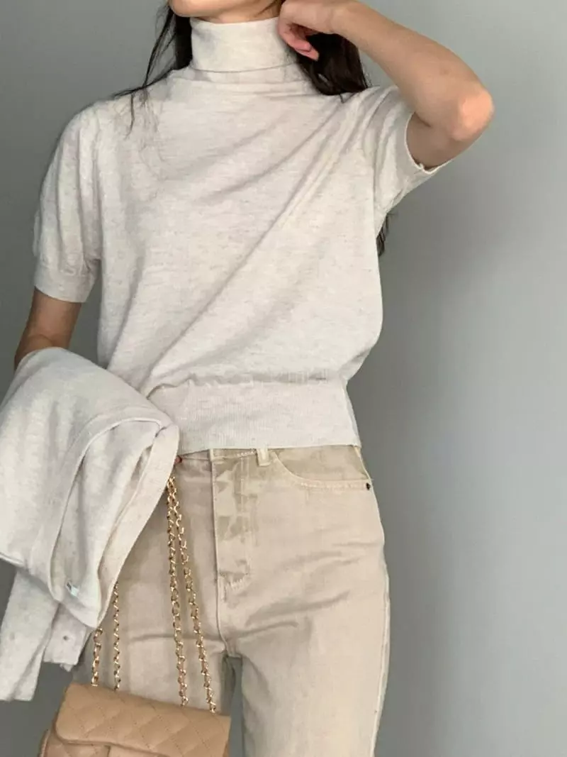 Baribari - Korean Women Fashion - #momslook - Soft Knit Tee - 5