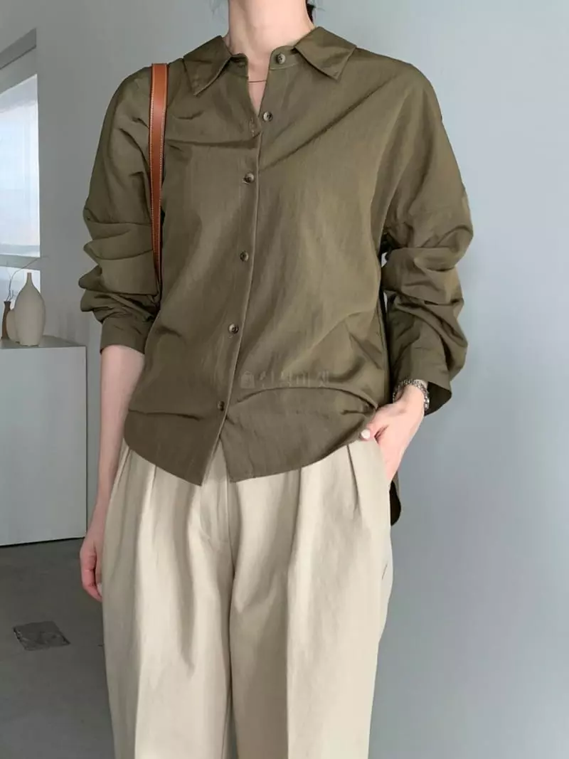 Baribari - Korean Women Fashion - #momslook - Modal Drop Shirt - 2