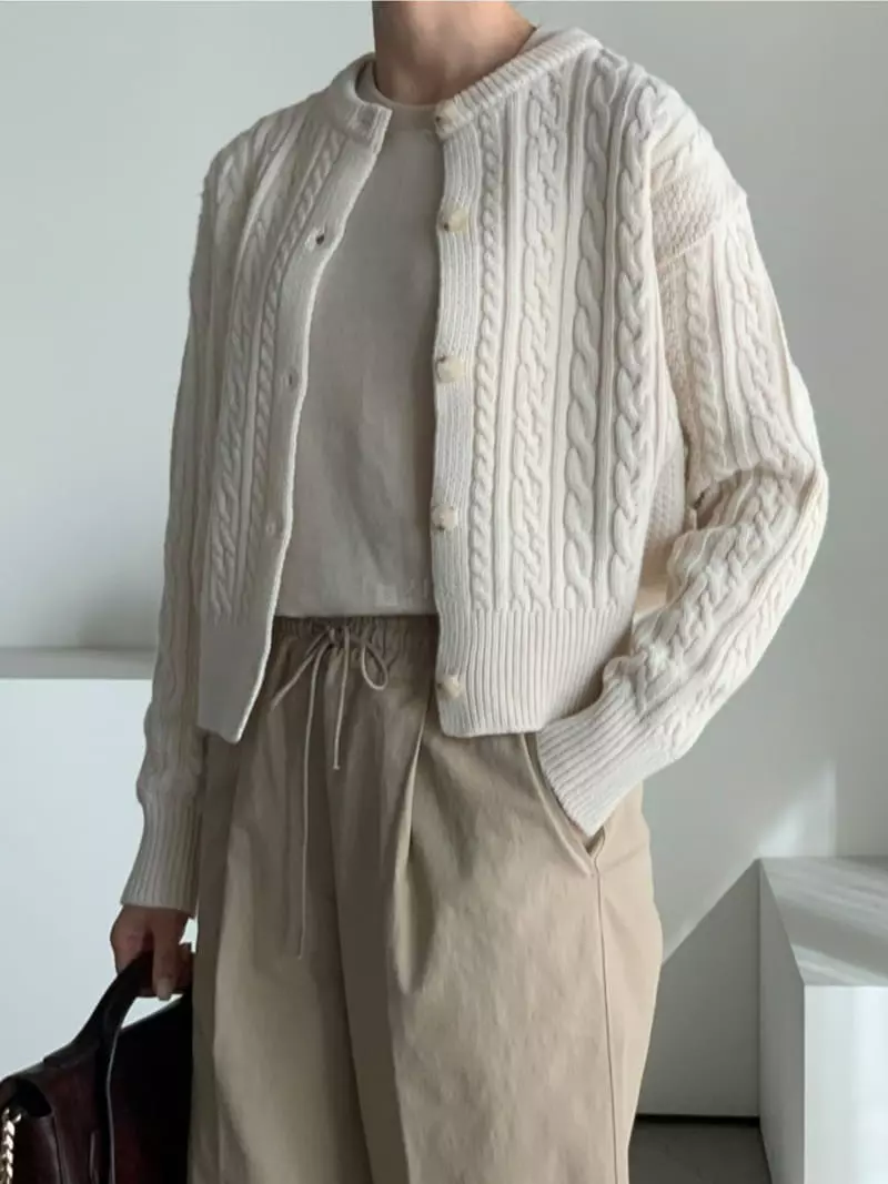 Baribari - Korean Women Fashion - #momslook - Twist Cardigan - 2