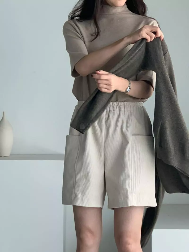 Baribari - Korean Women Fashion - #restrostyle - Rib Shorts - 7