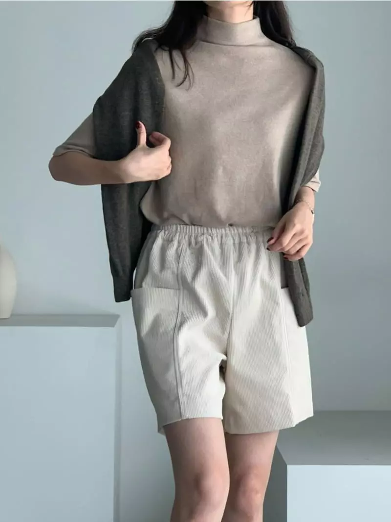 Baribari - Korean Women Fashion - #romanticstyle - Rib Shorts - 8