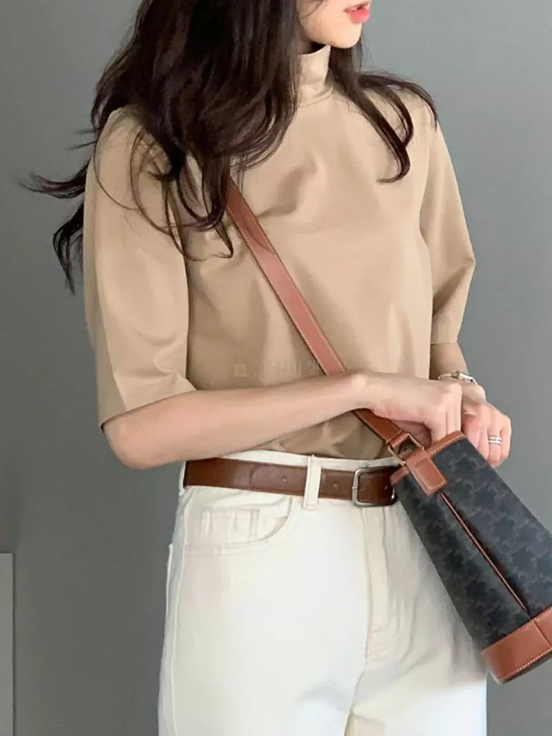 Baribari - Korean Women Fashion - #thatsdarling - Half Turtleneck Tee - 8
