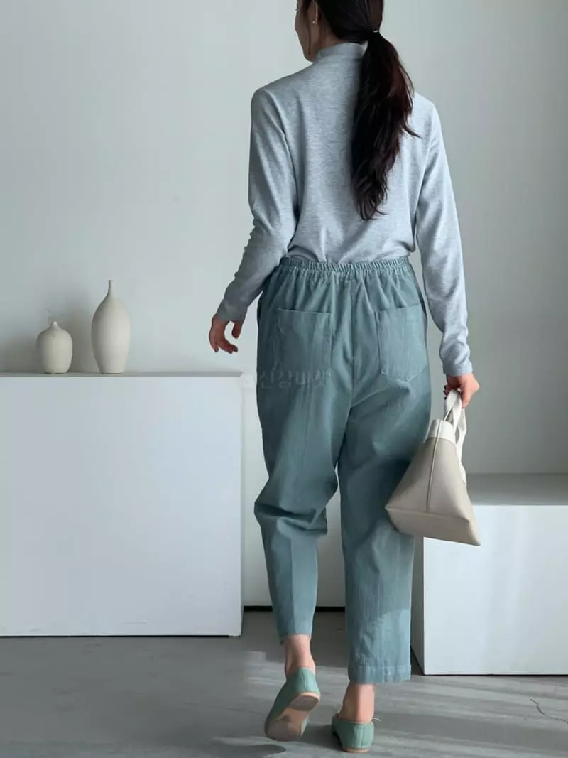 Baribari - Korean Women Fashion - #vintageinspired - Rib Pocket Pants - 5