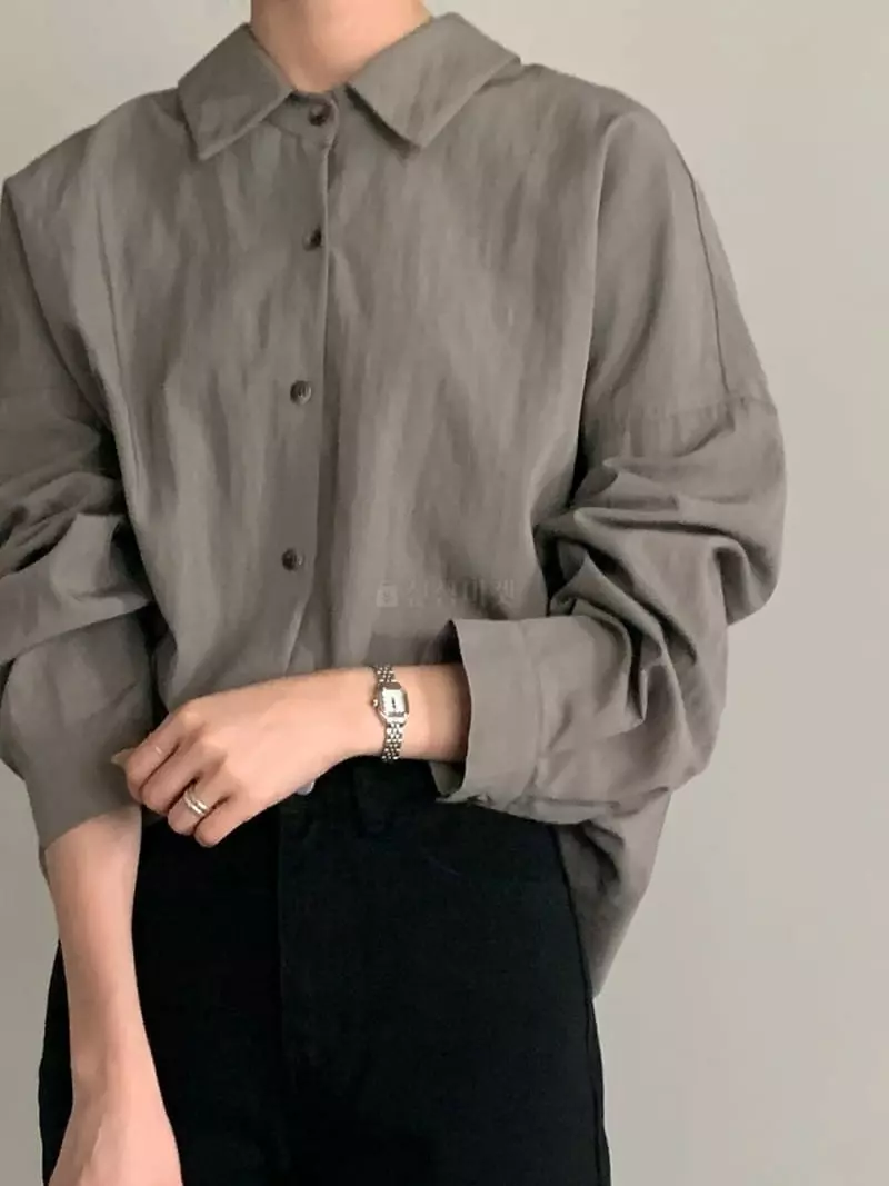 Baribari - Korean Women Fashion - #vintagekidsstyle - Modal Drop Shirt - 11