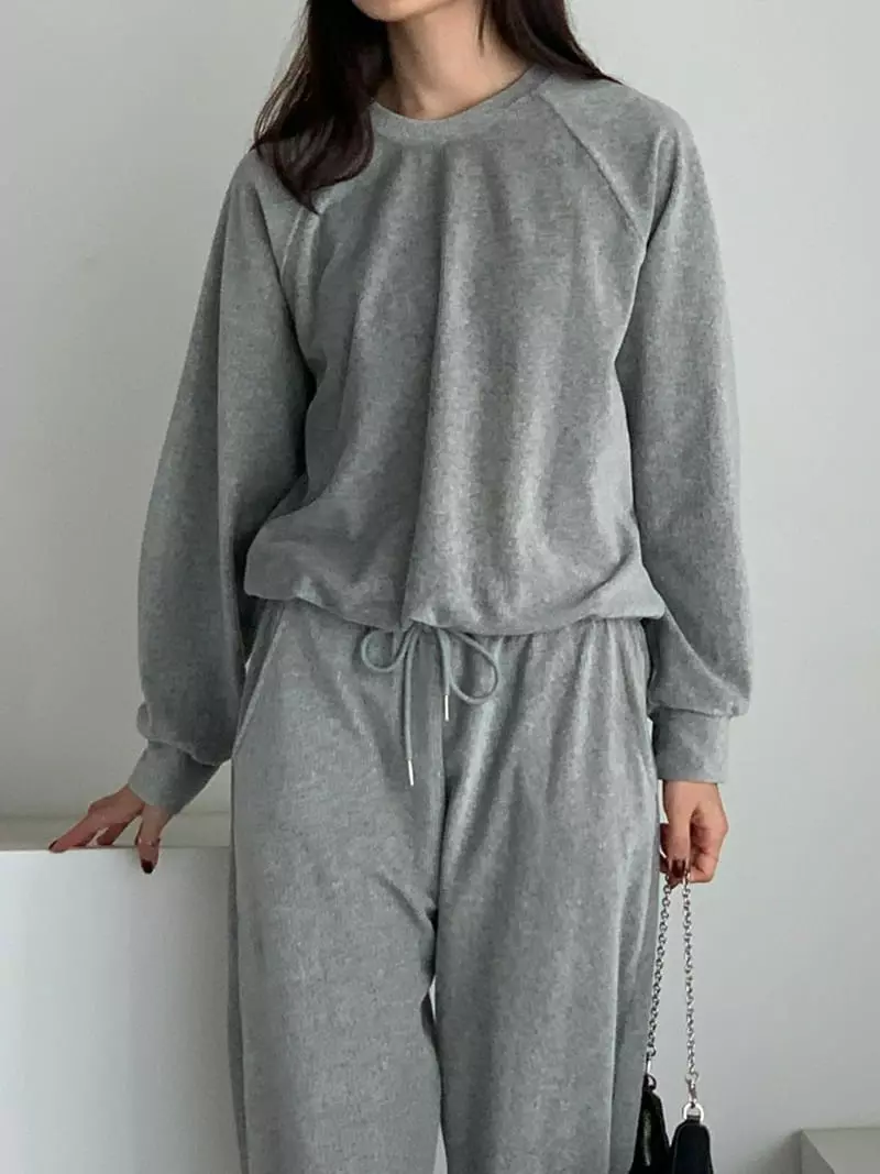 Baribari - Korean Women Fashion - #womensfashion - Veloure Sweatshirt - 12