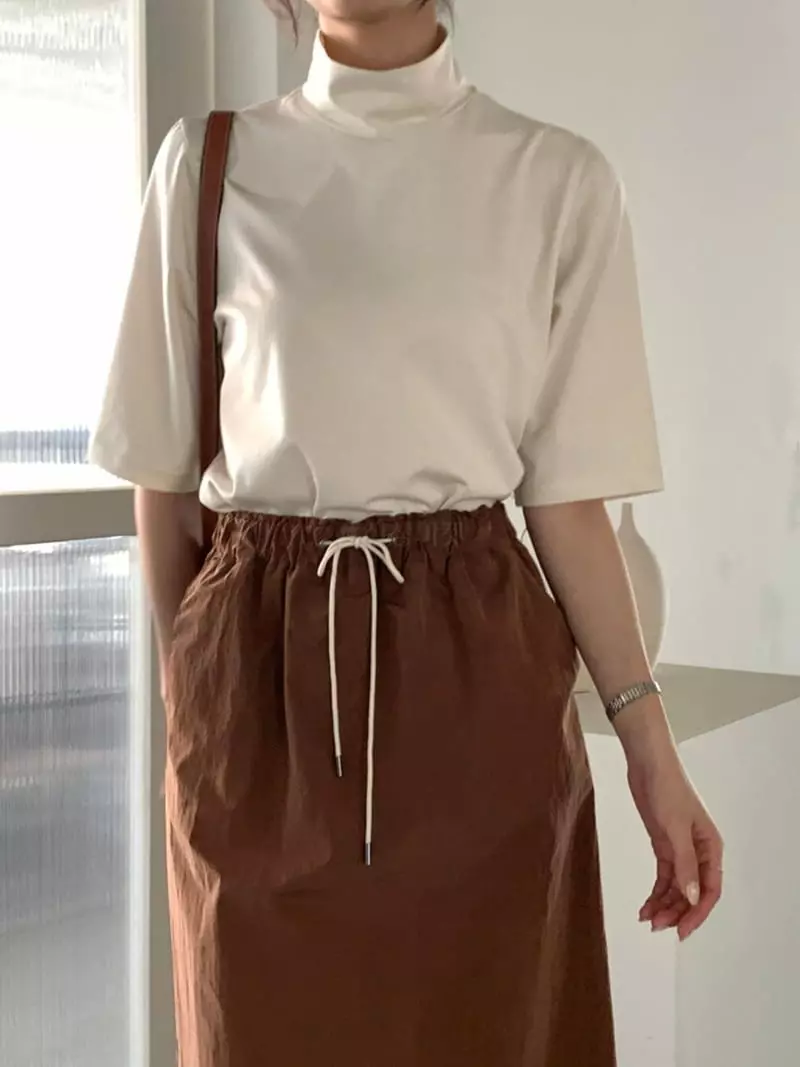 Baribari - Korean Women Fashion - #womensfashion - Half Turtleneck Tee