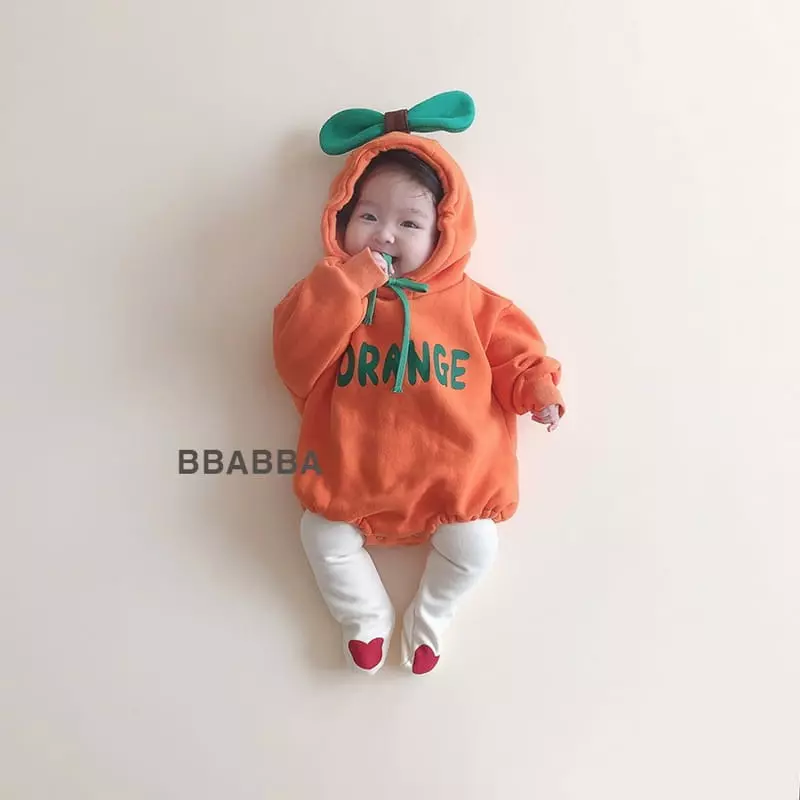 Bbabba - Korean Baby Fashion - #babyclothing - Fleece Orange Bodysuit