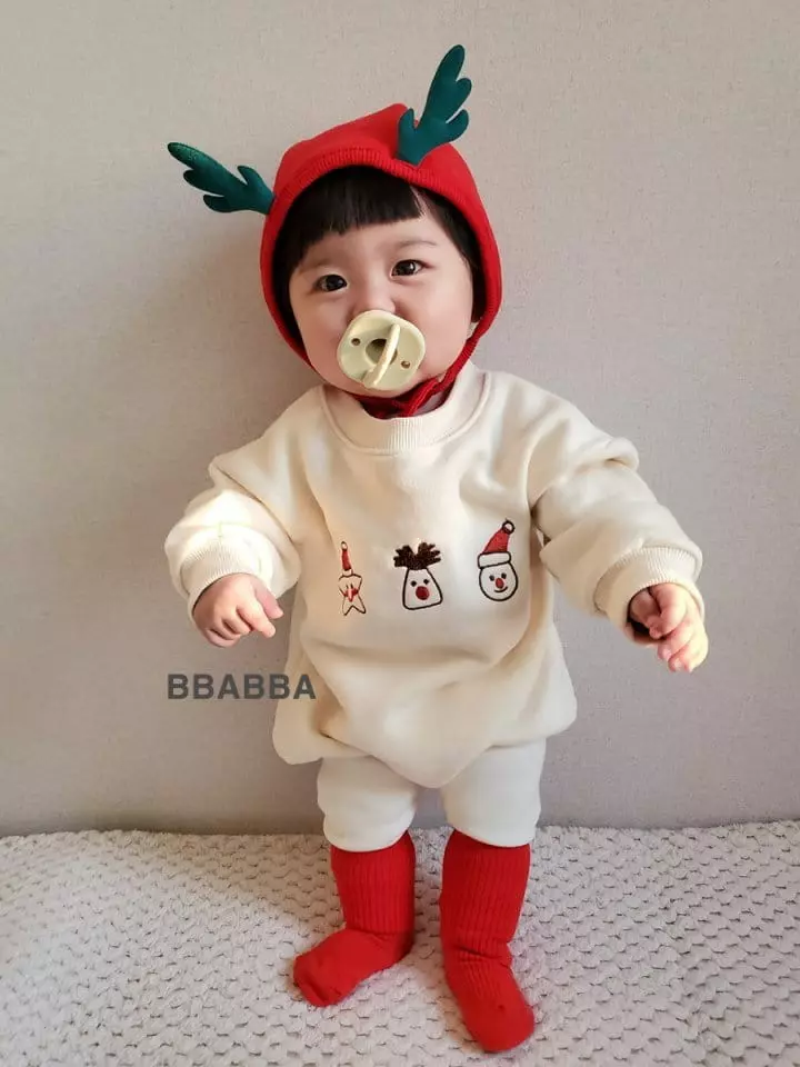 Bbabba - Korean Baby Fashion - #babyclothing - Santa Nara Embrdoiery Bodysuit