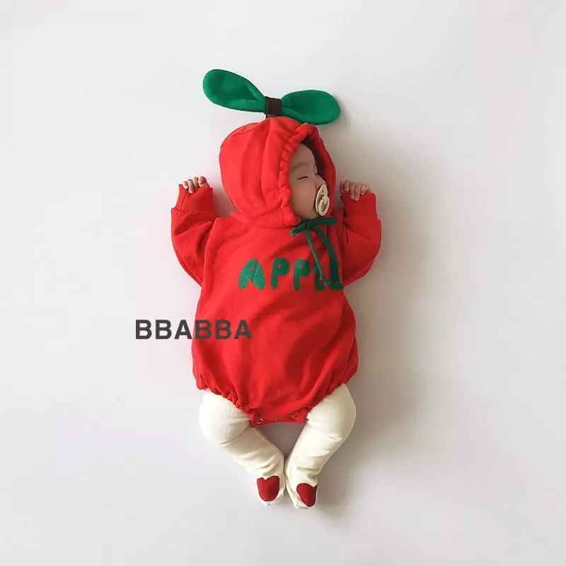 Bbabba - Korean Baby Fashion - #babyfashion - Fleece Apple Bodysuit
