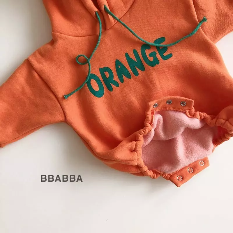 Bbabba - Korean Baby Fashion - #babyoninstagram - Fleece Orange Bodysuit - 6