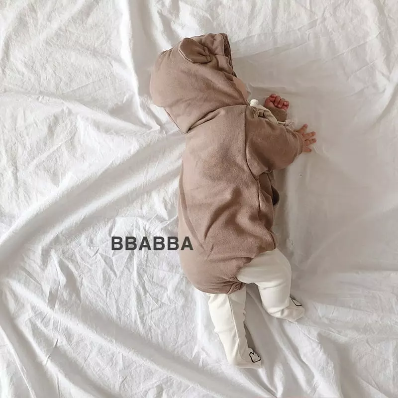 Bbabba - Korean Baby Fashion - #babyoninstagram - Fleece Dal Bear Bodysuit - 2