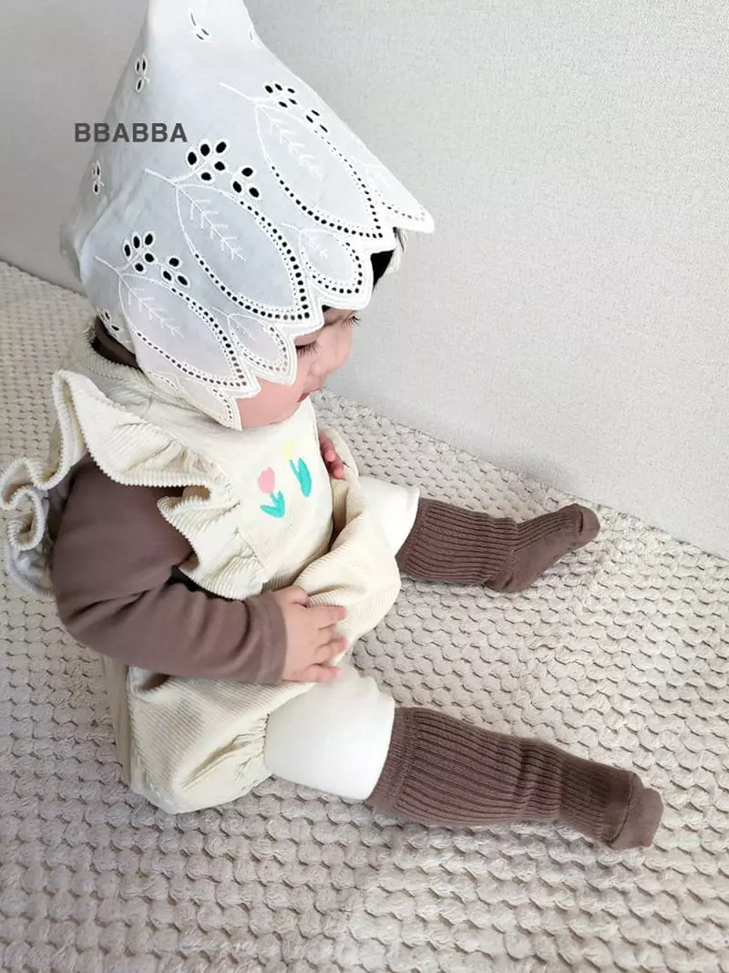 Bbabba - Korean Baby Fashion - #babyoutfit - Flower Dong San Embrodiery Bodysuit