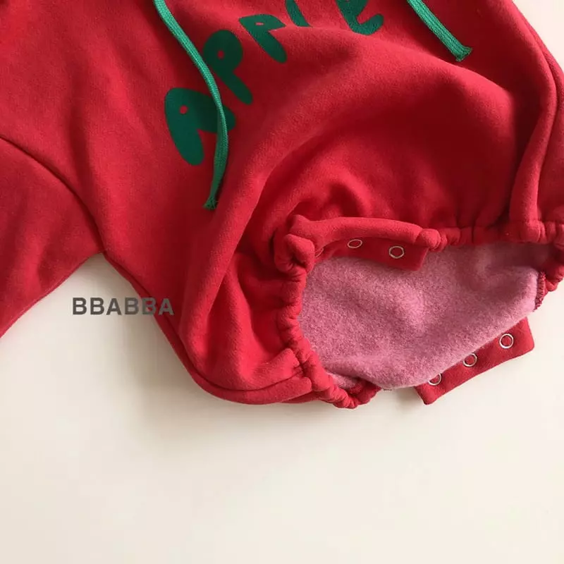 Bbabba - Korean Baby Fashion - #babyoutfit - Fleece Apple Bodysuit - 7