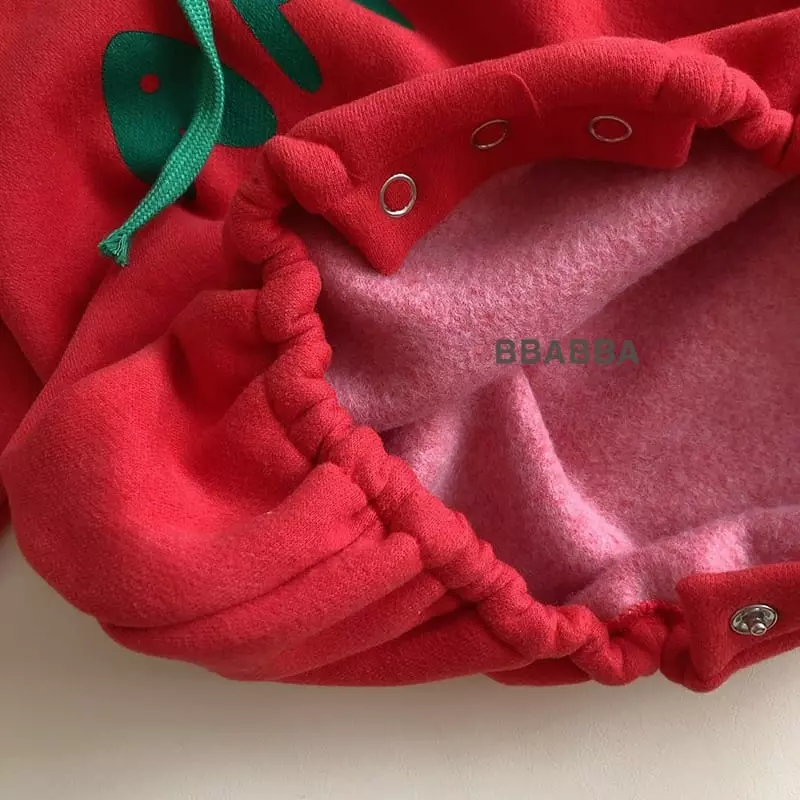 Bbabba - Korean Baby Fashion - #babyoutfit - Fleece Apple Bodysuit - 8