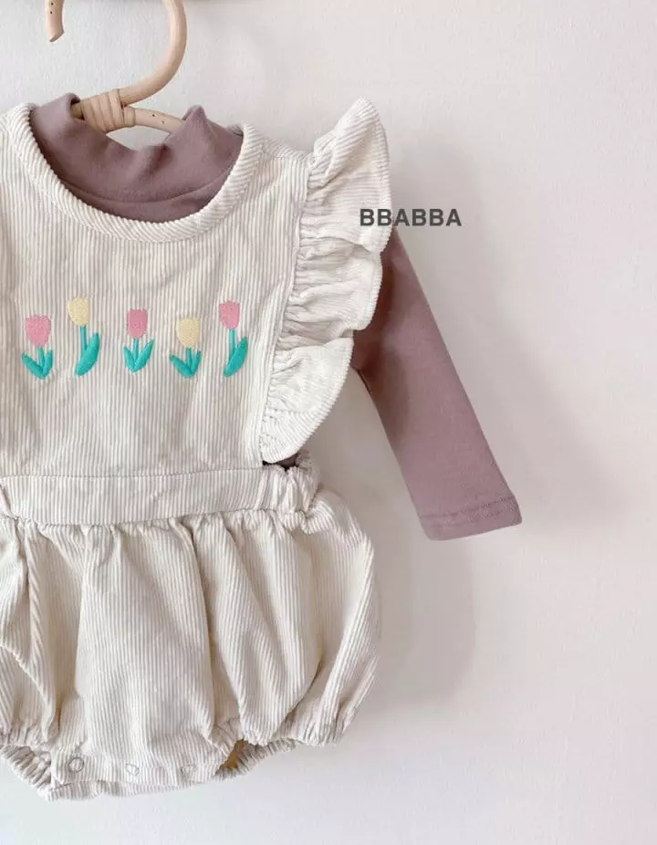 Bbabba - Korean Baby Fashion - #onlinebabyboutique - Flower Dong San Embrodiery Bodysuit - 3