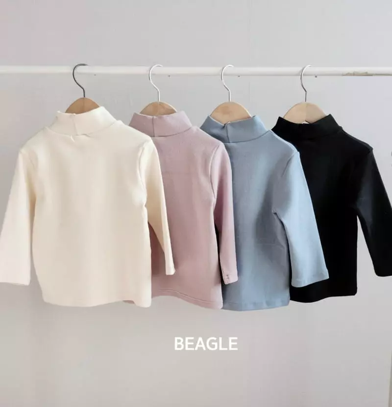 Beagle - Korean Children Fashion - #littlefashionista - Hug Me Embroidery Half Turtleneck Tee