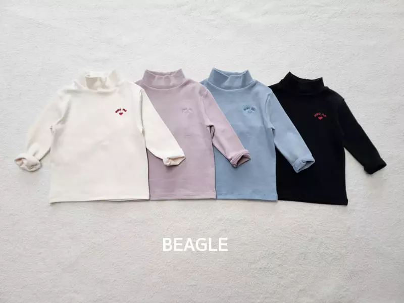 Beagle - Korean Children Fashion - #magicofchildhood - Hug Me Embroidery Half Turtleneck Tee - 2