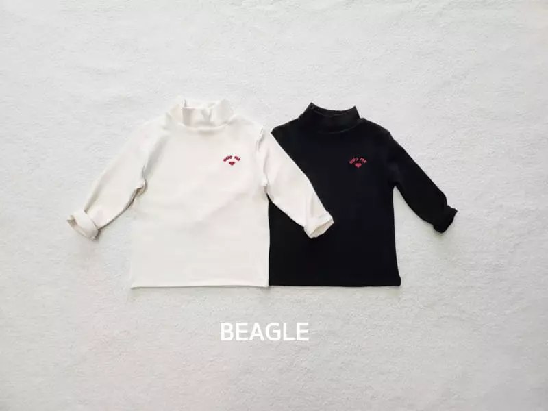 Beagle - Korean Children Fashion - #minifashionista - Hug Me Embroidery Half Turtleneck Tee - 3