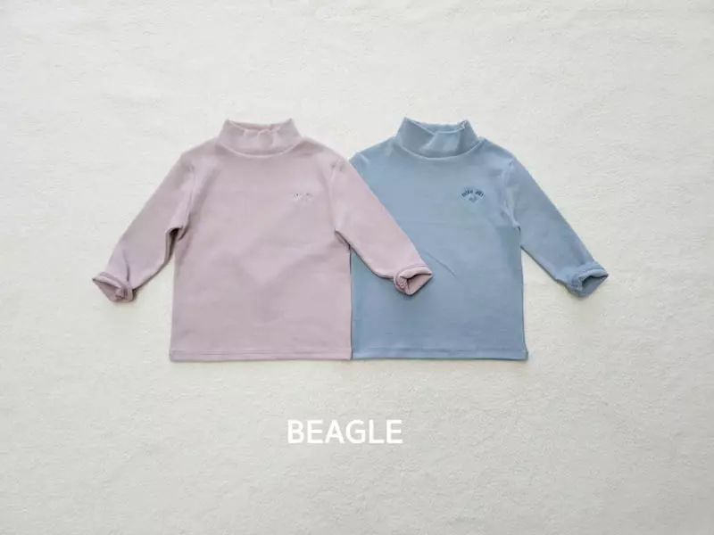 Beagle - Korean Children Fashion - #minifashionista - Hug Me Embroidery Half Turtleneck Tee - 4