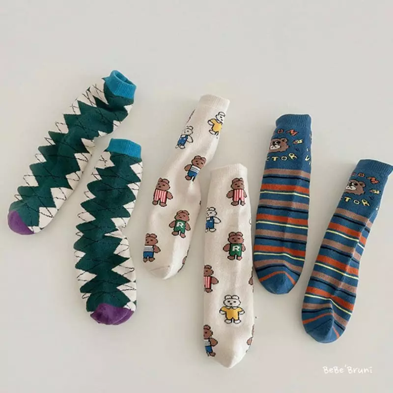 Bebe Bruni - Korean Children Fashion - #childofig - Bear Socks Set - 2