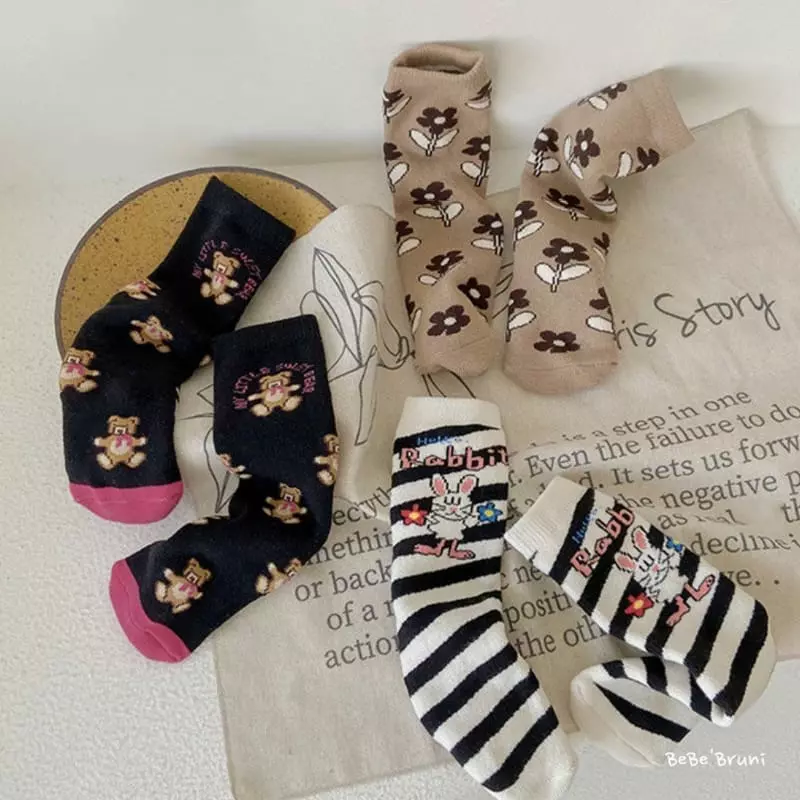 Bebe Bruni - Korean Children Fashion - #kidzfashiontrend - Rabbit Socks Set - 2
