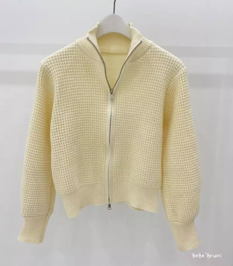 Bebe Bruni - Korean Women Fashion - #womensfashion - Waffle Zip-up Mom - 2