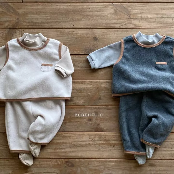 Bebe Holic - Korean Baby Fashion - #babyboutique - Pocket Vest Top Bottom Set