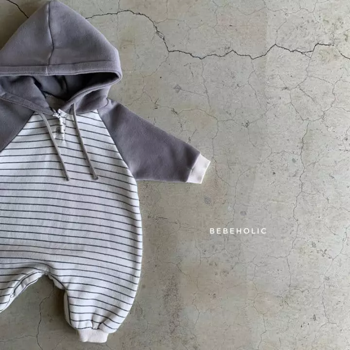 Bebe Holic - Korean Baby Fashion - #babyclothing - Stripes Hoody Bodysuit - 12