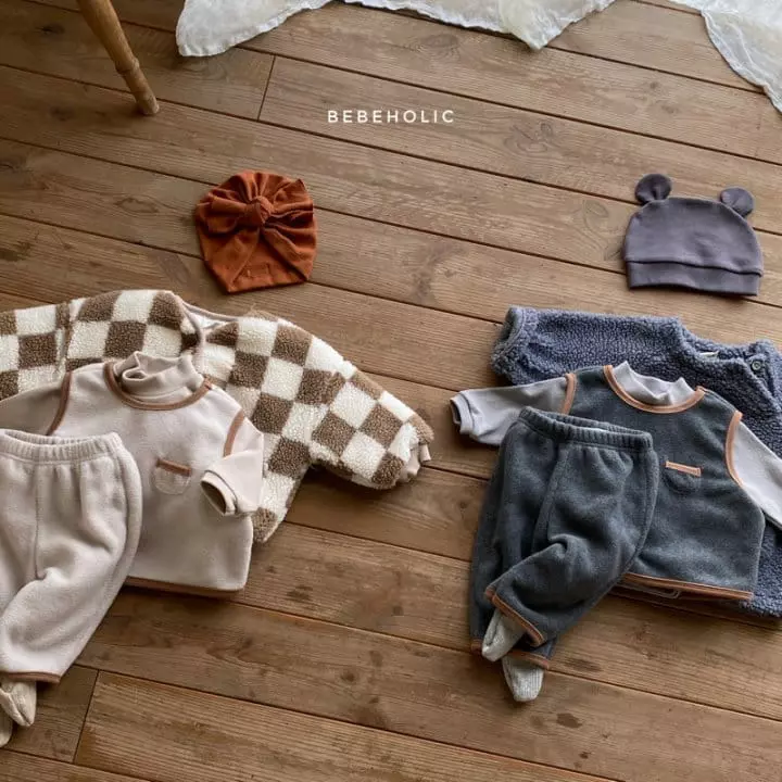 Bebe Holic - Korean Baby Fashion - #babyclothing - Pocket Vest Top Bottom Set - 3