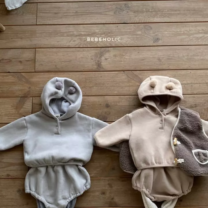Bebe Holic - Korean Baby Fashion - #babyclothing - Bell Hoody Top Bottom Set