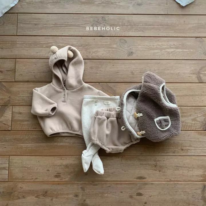 Bebe Holic - Korean Baby Fashion - #babyfever - Bell Hoody Top Bottom Set - 3