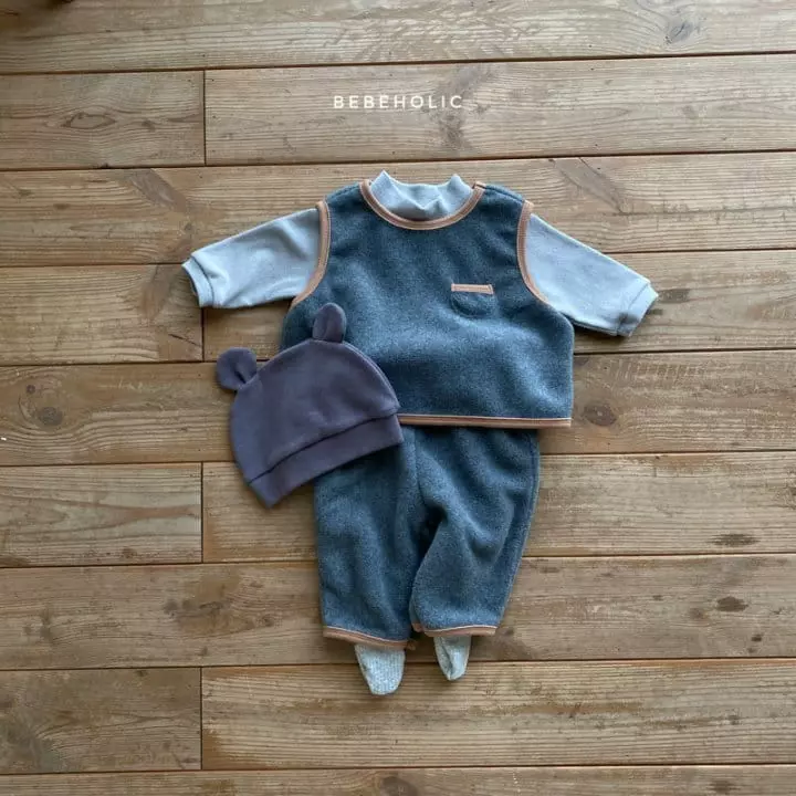 Bebe Holic - Korean Baby Fashion - #babygirlfashion - Pocket Vest Top Bottom Set - 6