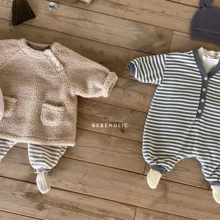 Bebe Holic - Korean Baby Fashion - #babylifestyle - Win Stripes Bodysuit - 3