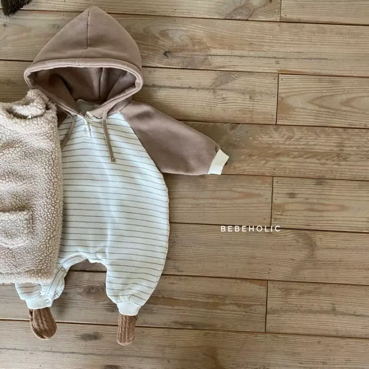 Bebe Holic - Korean Baby Fashion - #babyootd - Stripes Hoody Bodysuit - 3
