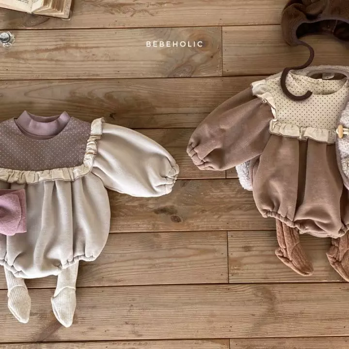 Bebe Holic - Korean Baby Fashion - #babyootd - Dot Frill Bodysuit