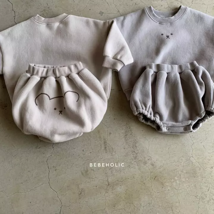 Bebe Holic - Korean Baby Fashion - #babyootd - Bear Top Bottom Set - 8