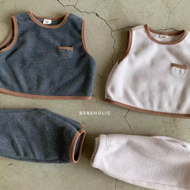 Bebe Holic - Korean Baby Fashion - #babyoutfit - Pocket Vest Top Bottom Set - 10