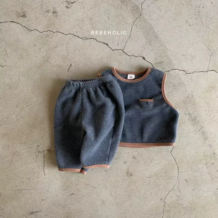 Bebe Holic - Korean Baby Fashion - #babyoutfit - Pocket Vest Top Bottom Set - 11